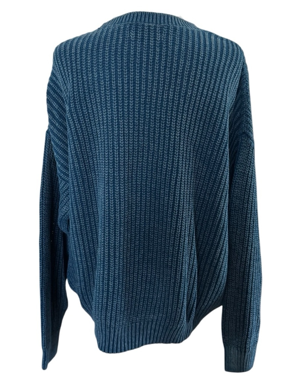 Sonoma Goods For Life Teal Chunky Knit Sweater Women’s Ribbed Crew Necke - Picture 4 of 8